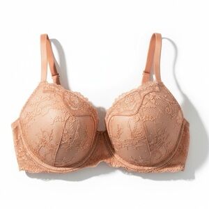 Victoria's Secret Dream Angels Lightly Lined Demi Floral Bra Fuchsia Size 34DD